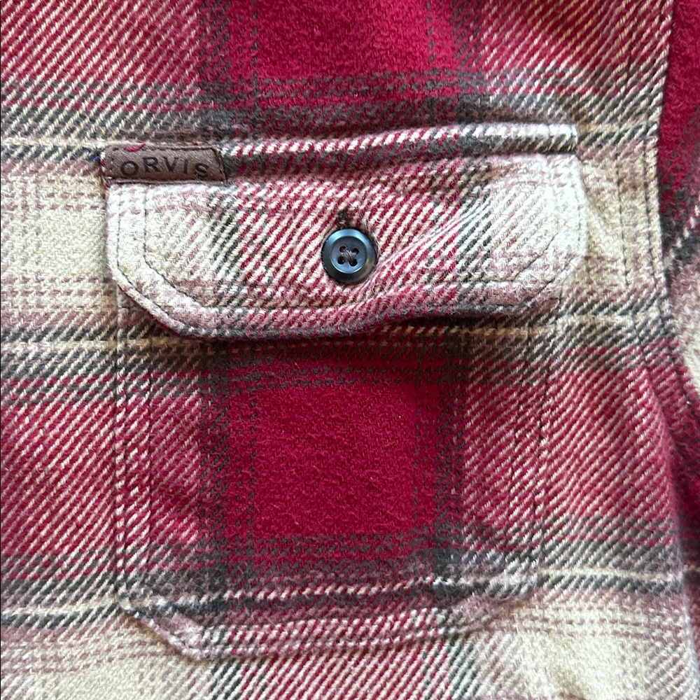 Orvis Big Bear Plaid heavyweight flannel shirt jacket Sz medium - Picture 3 of 5
